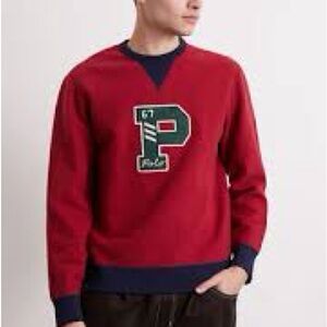 Polo Ralph Lauren Pile Fleece Letterman Sweatshirt Men's XL